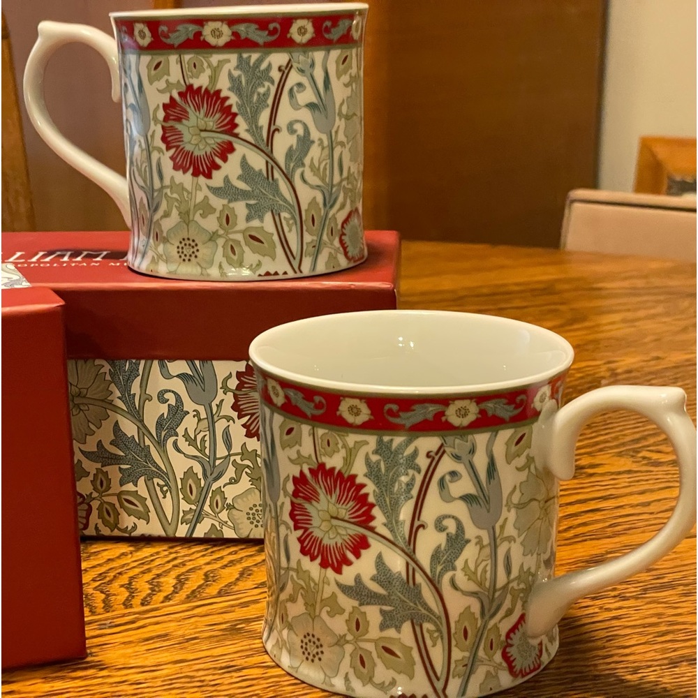WILLIAM MORRIS « Pink and Rose » gift-boxed set’s of Two Coffee Mugs~ Rare & HTF - Picture 15 of 15
